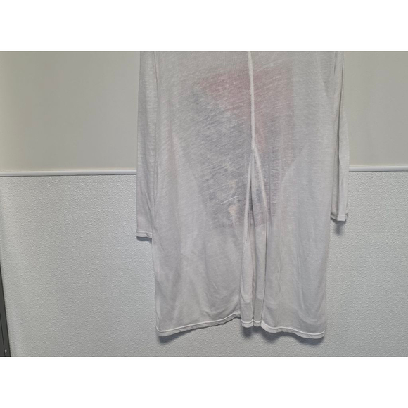 Women's Lucky Brand White Red Peacock Print Sheer‎ Short Sleeve Tee Plus Size 3X - Picture 8 of 9